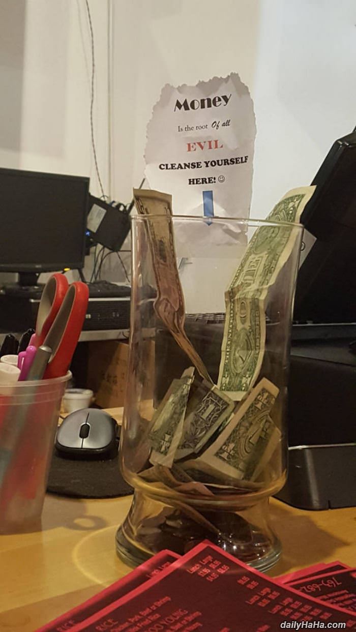 money is the root of evil funny picture