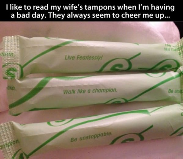 Motivational Tampons funny picture