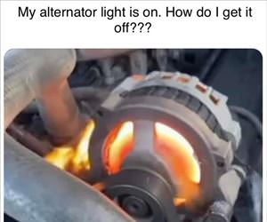 my alternator light is on