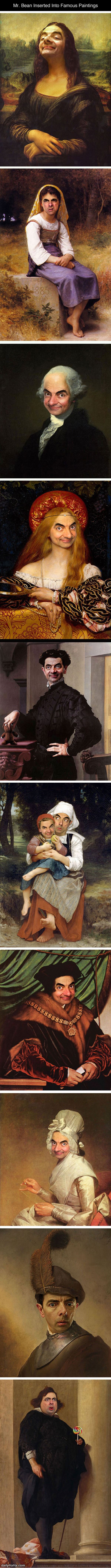 my bean in famous paintings funny picture