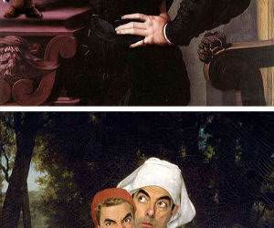 my bean in famous paintings funny picture