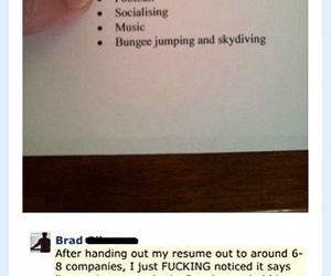 Resume Interests funny picture