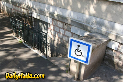 Handicap go down the stairs