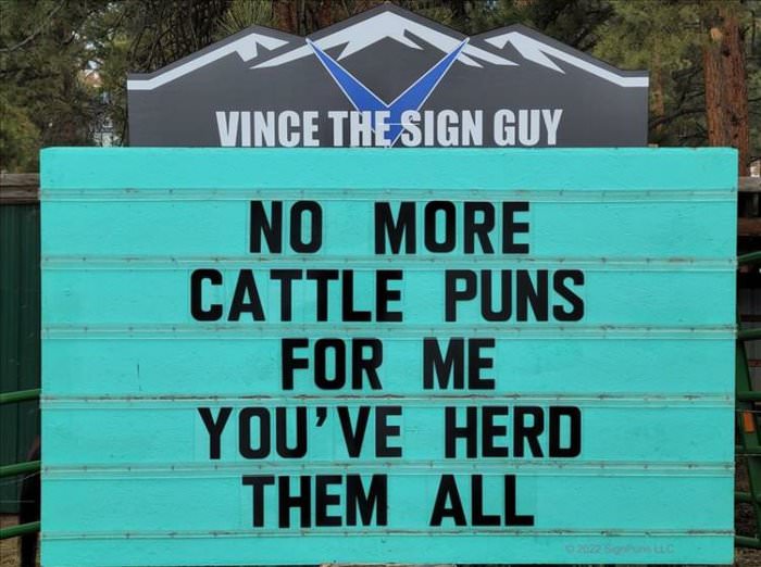 no more cattle puns