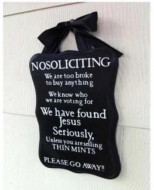 No Soliciting funny picture