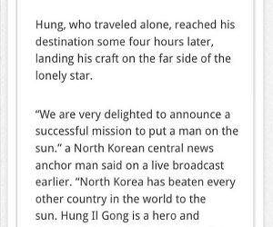 North Korea Lands on Sun funny picture
