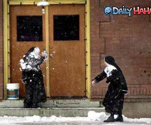 Nun Snowball Fight