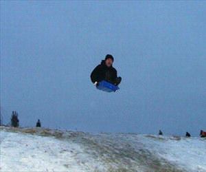 one hell of a sledding jump