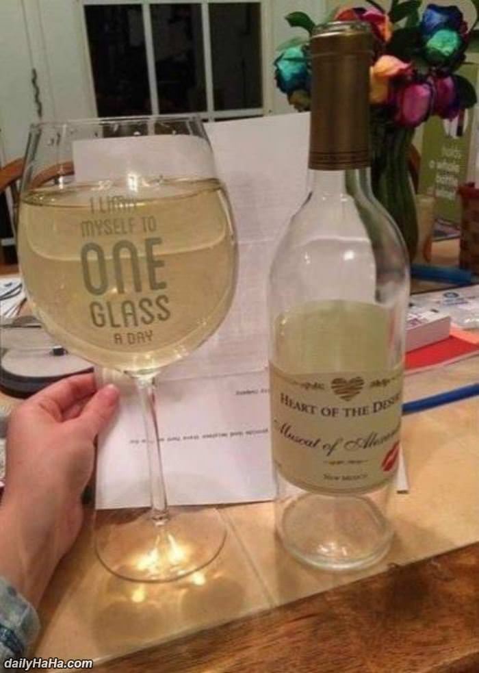 one glass a day funny picture
