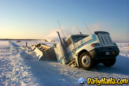 The driver must have misjudged the temperature!