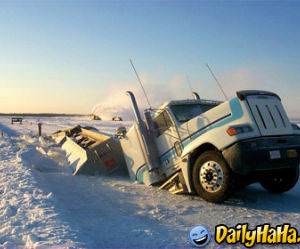 The driver must have misjudged the temperature!