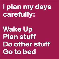 plan my days carefully
