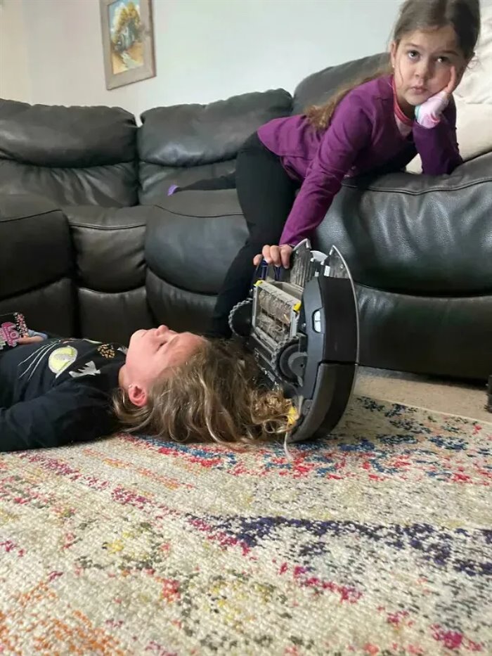 playing with roomba