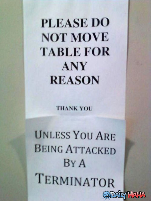 Do Not Remove Table funny picture