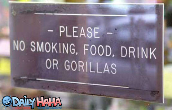 No Gorillas Sign