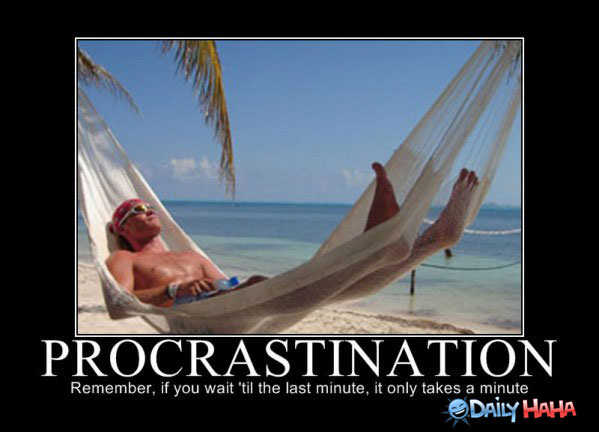 Procastination funny picture
