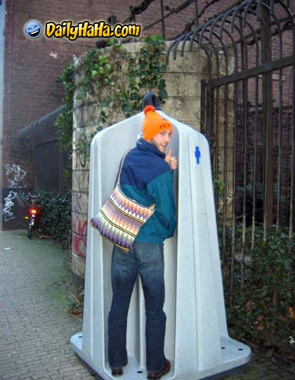 Public bathroom outside.