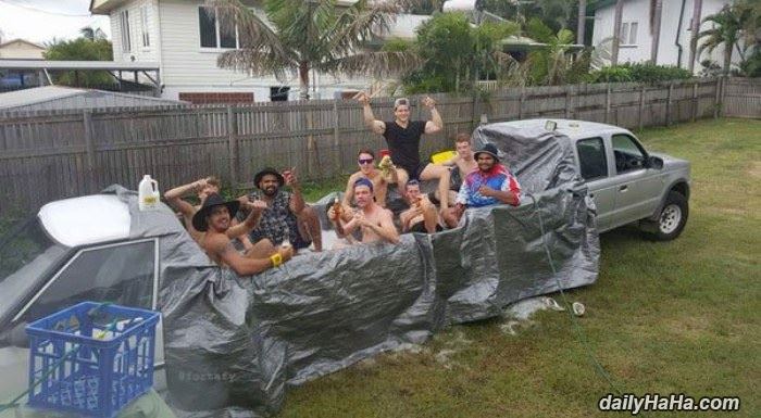 redneck pool party funny picture