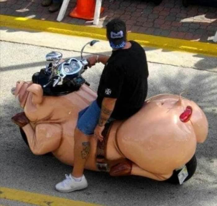 riding his hog