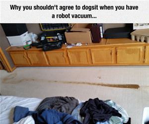 robot vacuum dog poop funny picture