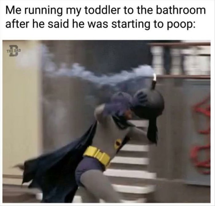 running to the bathroom