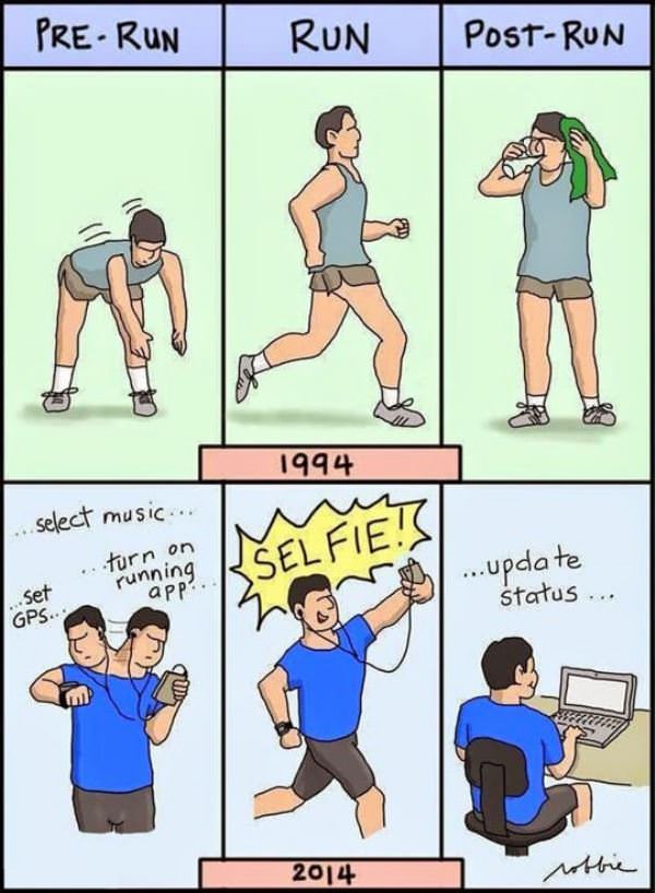 running then and now funny picture