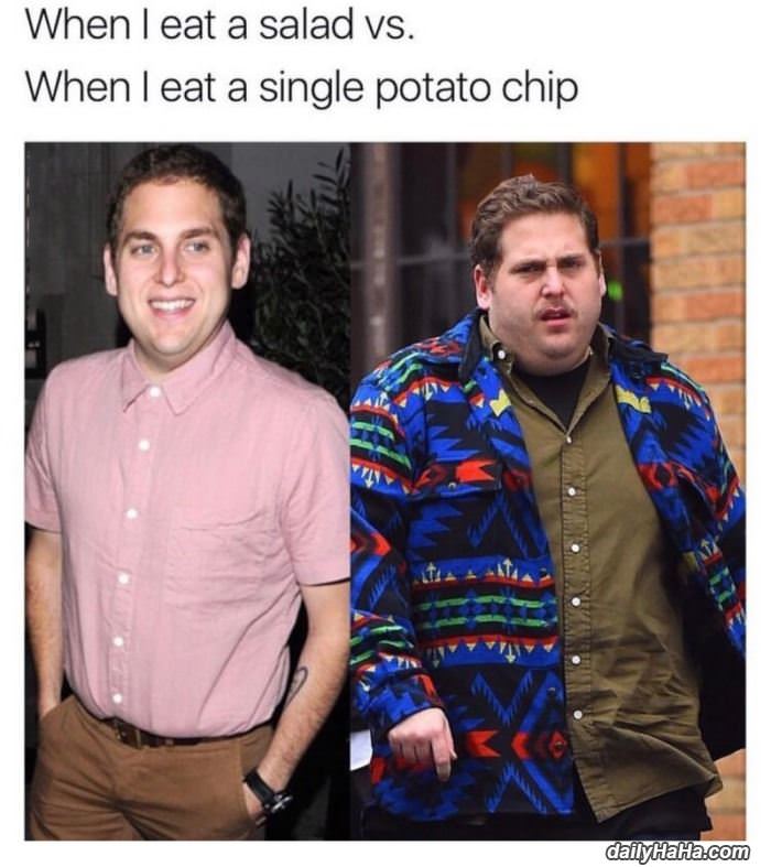 salad vs potato chips funny picture