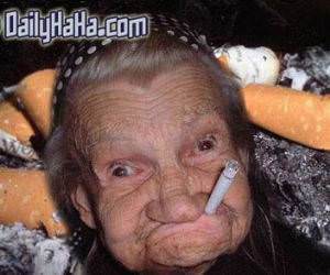 Old Lady Smoking