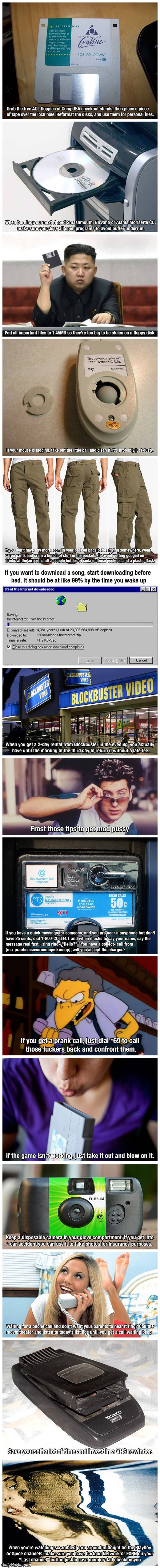 some 90s life hacks funny picture