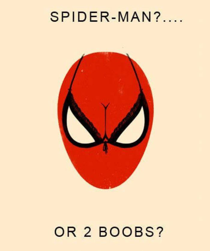 spiderman or 2 boobs funny picture