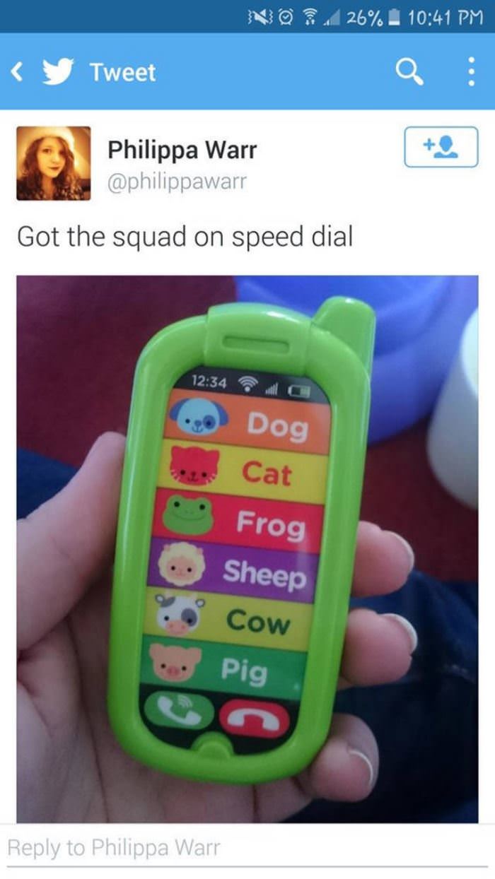 squad on speed dial funny picture