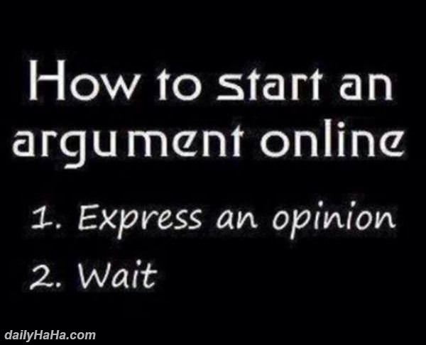 start an argument online funny picture