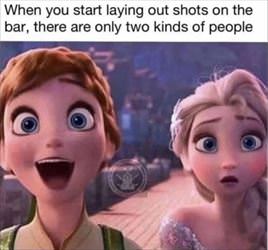 starting to lay out shots