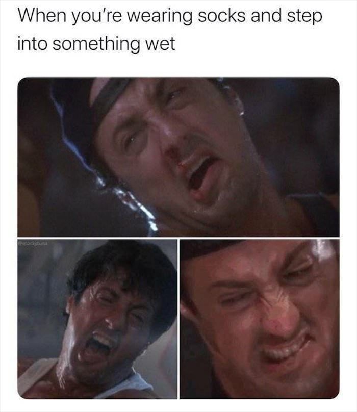 stepping into something wet