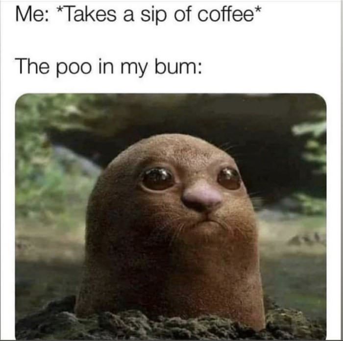taking a sip of coffee