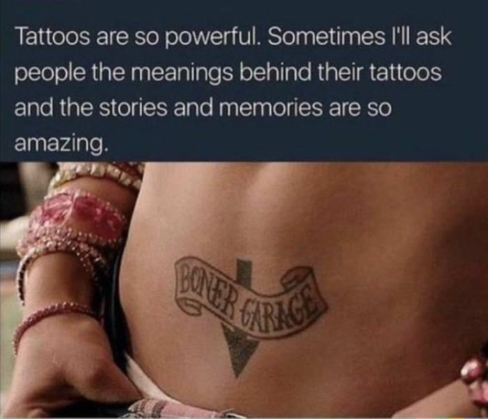 tattoos tell a story funny picture