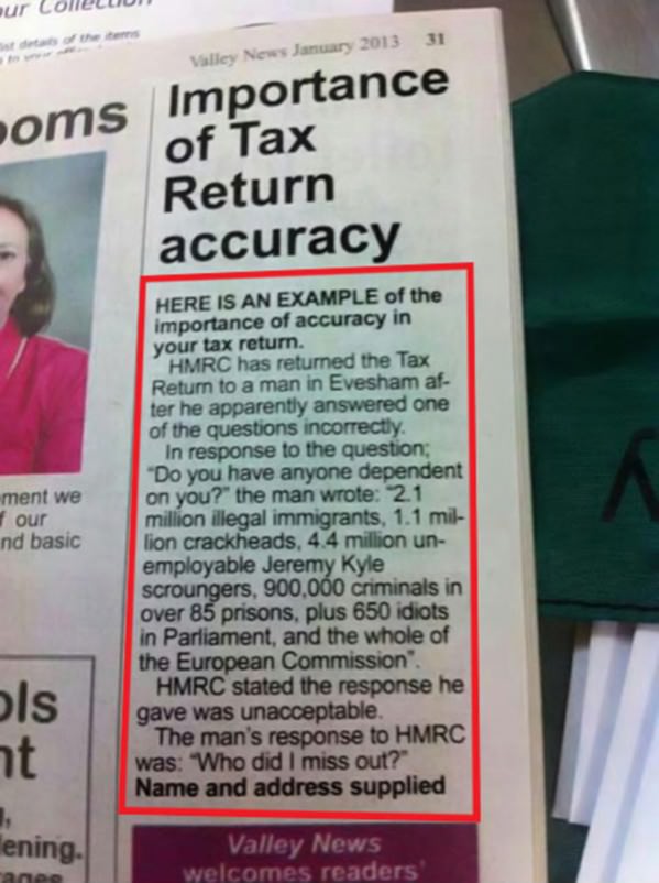 Tax Return funny picture