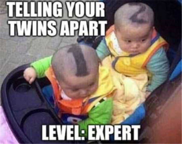telling your twins apart funny picture