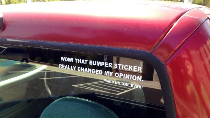 that bumper sticker