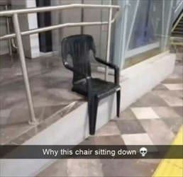 the chair is sitting