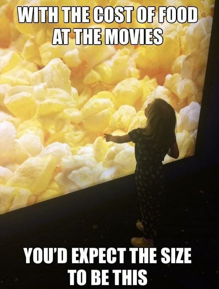 the cost of food at the movies