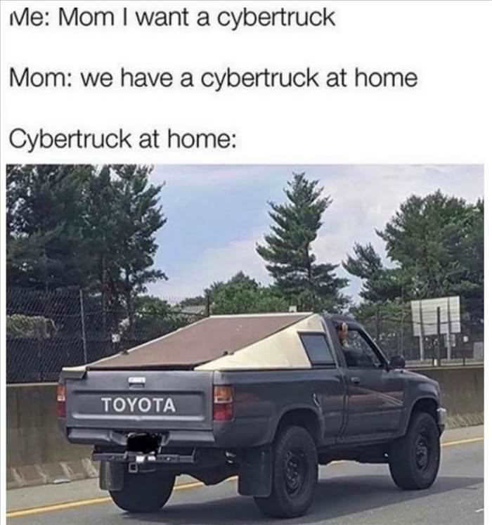 the cybertruck at home