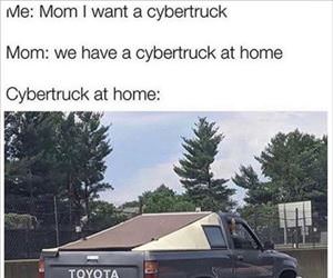 the cybertruck at home