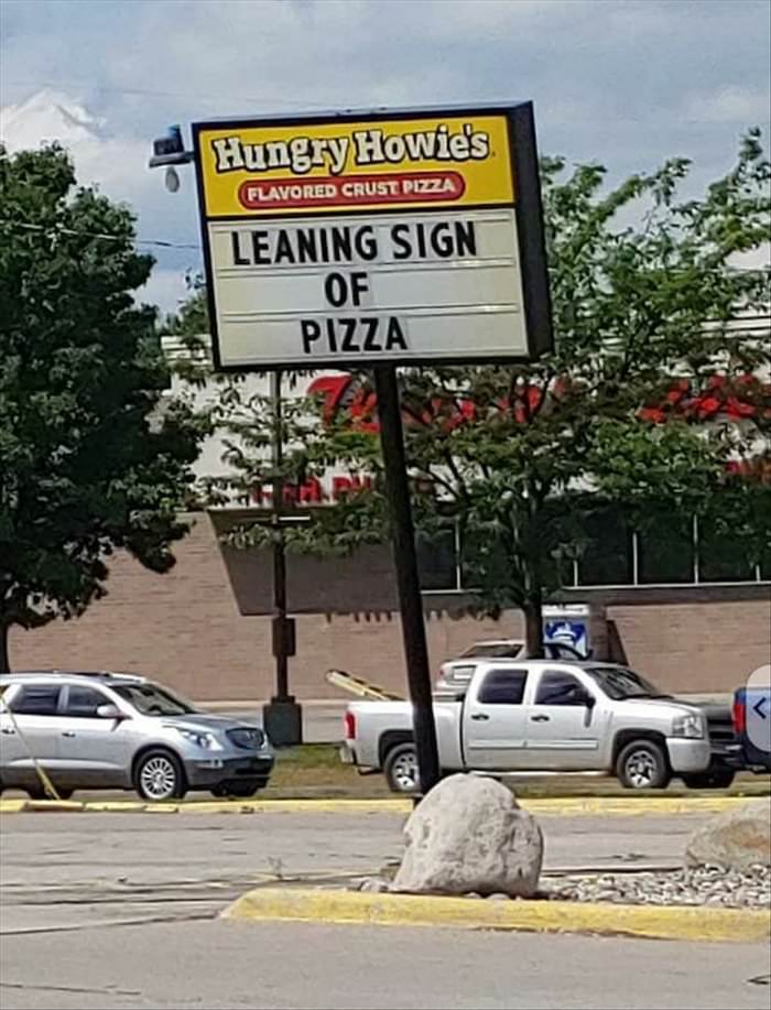 the leaning sign