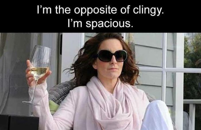 the opposite of clingy