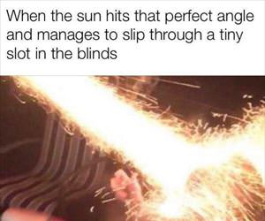 the sun slips through