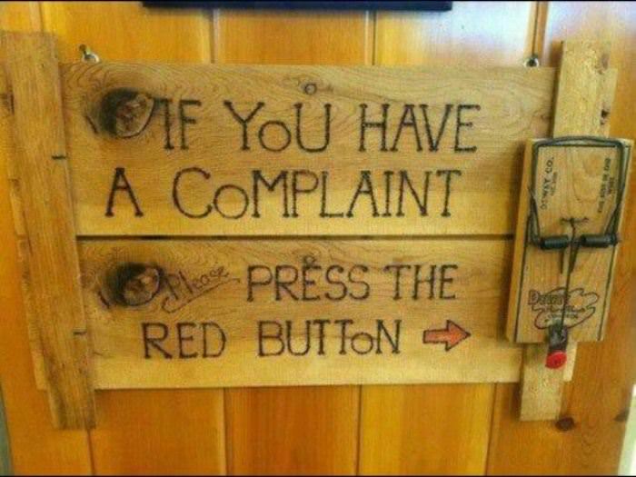 the complaint button funny picture