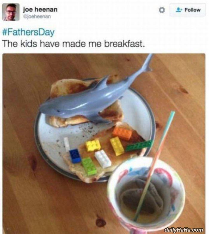 the kids made me breakfast funny picture