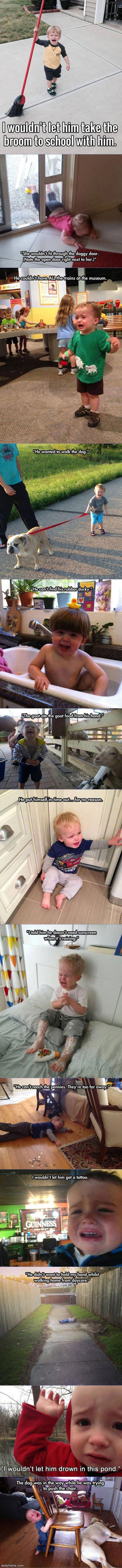 the many sane reasons kids cry funny picture