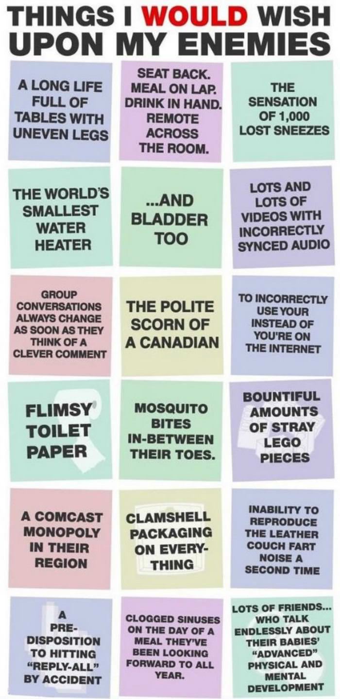 things to wish on my enemies funny picture